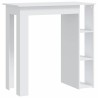 Table de bar et étagère Blanc 102x50x103,5 cm Bois d'ingénierie 581356581356