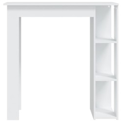 Table de bar et étagère Blanc 102x50x103,5 cm Bois d'ingénierie 581356581356