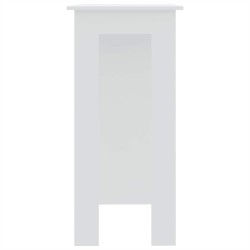 Table de bar et étagère Blanc 102x50x103,5 cm Bois d'ingénierie 581356581356