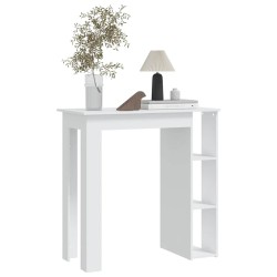 Table de bar et étagère Blanc 102x50x103,5 cm Bois d'ingénierie 581356581356