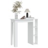 Table de bar et étagère Blanc 102x50x103,5 cm Bois d'ingénierie 581356581356