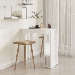 Table de bar et étagère Blanc 102x50x103,5 cm Bois d'ingénierie 581356581356