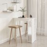 Table de bar et étagère Blanc 102x50x103,5 cm Bois d'ingénierie 581356581356