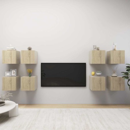 Meubles TV muraux 8 pcs Chêne sonoma 30,5x30x30 cm 581359581359