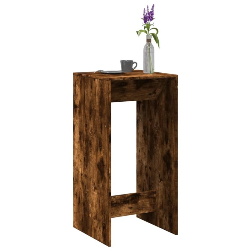 Table de bar chêne fumé 51x50x103,5 cm bois d'ingénierie 581364581364