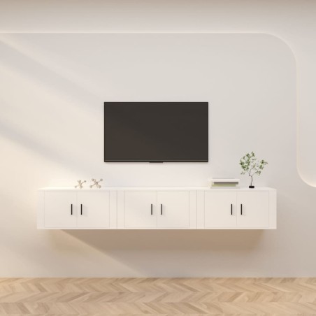 Meubles TV muraux 3 pcs blanc 80x34,5x40 cm 581366581366