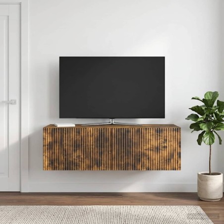 Meuble TV mural Chêne fumé 98 x 41 x 30 cm Bois d'ingénierie 581367581367
