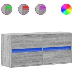 Meuble TV mural avec lumières LED sonoma gris 100x31x45 cm 581369581369
