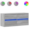 Meuble TV mural avec lumières LED sonoma gris 100x31x45 cm 581369581369