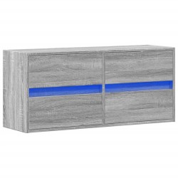Meuble TV mural avec lumières LED sonoma gris 100x31x45 cm 581369581369
