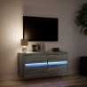 Meuble TV mural avec lumières LED sonoma gris 100x31x45 cm 581369581369
