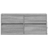 Meuble TV mural avec lumières LED sonoma gris 100x31x45 cm 581369581369
