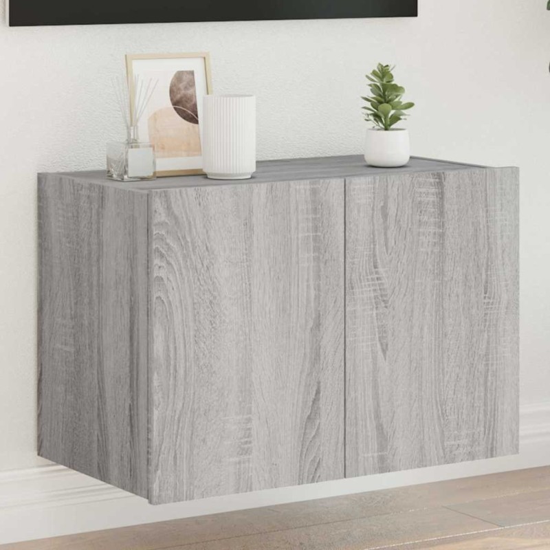 Meuble TV mural avec lumières LED sonoma gris 60x35x41 cm 581370581370
