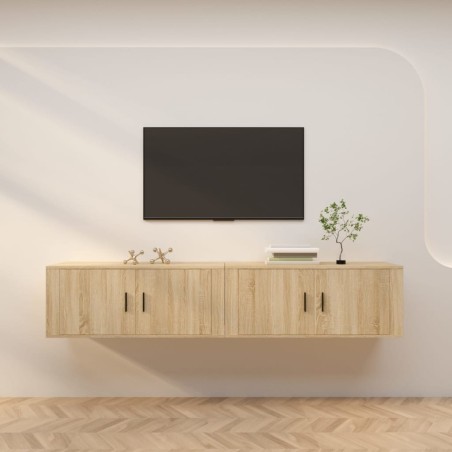 Meubles TV muraux 2 pcs chêne sonoma 100x34,5x40 cm 581375581375