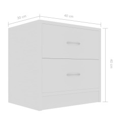 Table de chevet Blanc 40x30x40 cm Bois d'ingénierie 581382581382