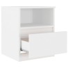 Table de chevet blanc 40x40x50 cm bois d'ingénierie 581385581385