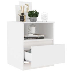 Table de chevet blanc 40x40x50 cm bois d'ingénierie 581385581385