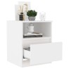 Table de chevet blanc 40x40x50 cm bois d'ingénierie 581385581385