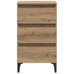 Table de chevet avec pieds en métal chêne artisanal 40x35x69 cm 581387581387