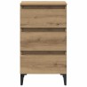 Table de chevet avec pieds en métal chêne artisanal 40x35x69 cm 581387581387