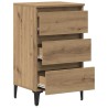 Table de chevet avec pieds en métal chêne artisanal 40x35x69 cm 581387581387