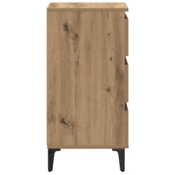 Table de chevet avec pieds en métal chêne artisanal 40x35x69 cm 581387581387