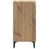 Table de chevet avec pieds en métal chêne artisanal 40x35x69 cm 581387581387