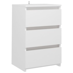 Table de chevet blanc 40x35x62,5 cm bois d'ingénierie 581388581388