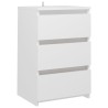 Table de chevet blanc 40x35x62,5 cm bois d'ingénierie 581388581388