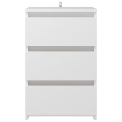 Table de chevet blanc 40x35x62,5 cm bois d'ingénierie 581388581388