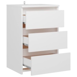 Table de chevet blanc 40x35x62,5 cm bois d'ingénierie 581388581388