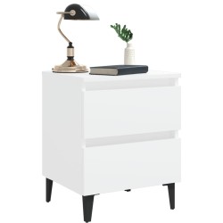 Table de chevet blanc 40x35x50 cm bois d’ingénierie 581389581389