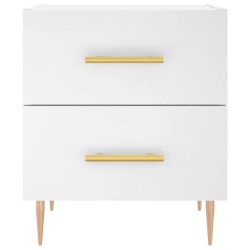 Table de chevet blanc 40x35x47,5 cm bois d’ingénierie 581392581392