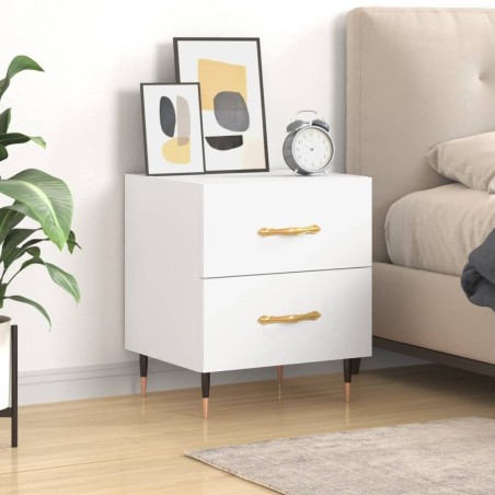 Table de chevet blanc 40x35x47,5 cm bois d’ingénierie 581393581393