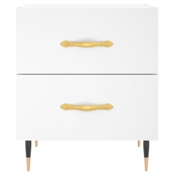 Table de chevet blanc 40x35x47,5 cm bois d’ingénierie 581393581393