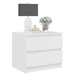 Table de chevet blanc 50x39x43,5 cm bois d'ingénierie 581395581395