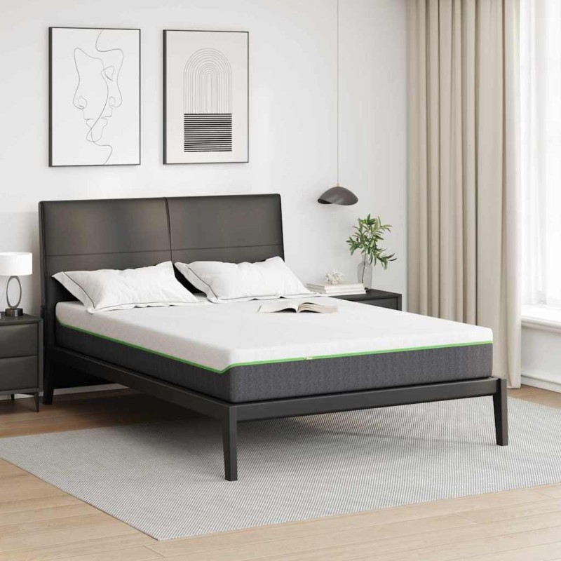 Matelas Blanc et Gris 140 x 190 cm Tissu jacquard 581408581408