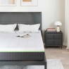 Matelas Blanc et Gris 140 x 190 cm Tissu jacquard 581408581408