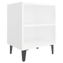 Table de chevet avec pieds en métal blanc 40x30x50 cm 581412581412