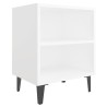 Table de chevet avec pieds en métal blanc 40x30x50 cm 581412581412