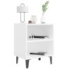 Table de chevet avec pieds en métal blanc 40x30x50 cm 581412581412