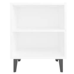 Table de chevet avec pieds en métal blanc 40x30x50 cm 581412581412