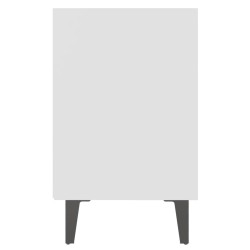 Table de chevet avec pieds en métal blanc 40x30x50 cm 581412581412