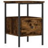 Table de chevet chêne fumé 34x36x50 cm bois d'ingénierie 581415581415