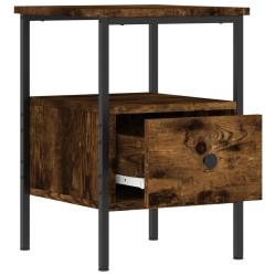 Table de chevet chêne fumé 34x36x50 cm bois d'ingénierie 581415581415