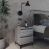 Table de chevet avec pieds en métal Sonoma gris 40x35x50 cm 581416581416