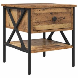 Table de chevet avec tiroir Bois ancien 40 x 42 x 45 cm 581417581417