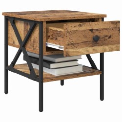 Table de chevet avec tiroir Bois ancien 40 x 42 x 45 cm 581417581417