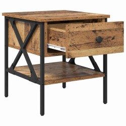 Table de chevet avec tiroir Bois ancien 40 x 42 x 45 cm 581417581417
