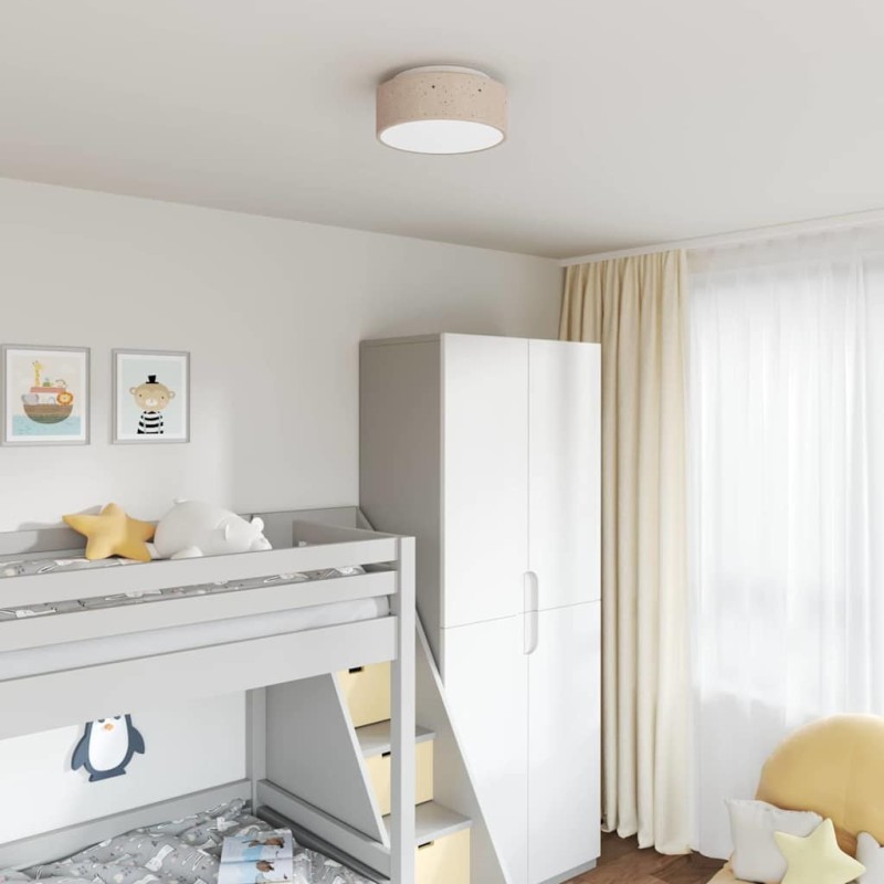 Lampe de plafond Taupe 30 x 30 x 13,5 cm tissu 581420581420